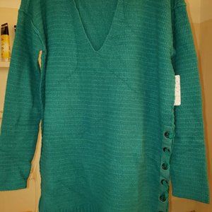 Teal V-neck sweater